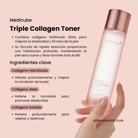 Hidratación profunda y elasticidad con Triple Collagen Toner 4.0.