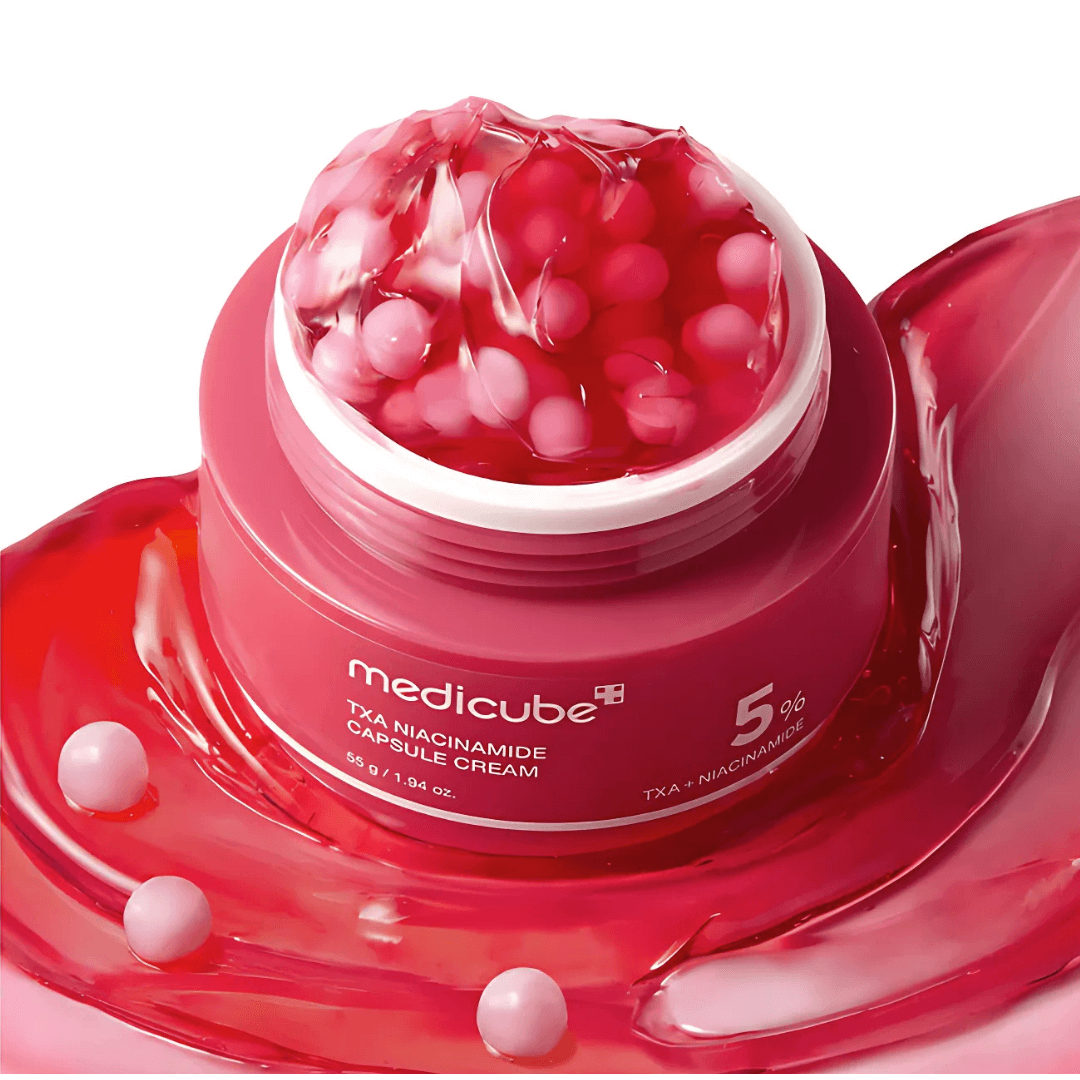 Medicube TXA Niacinamide Capsule Cream fortalece la barrera cutánea con ceramidas.