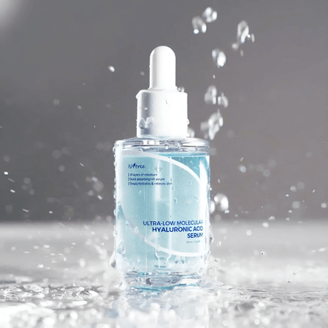 Isntree Ultra Low Molecular Hyaluronic Acid Serum, reequilibra la piel seca y fortalece con hidratación duradera.
