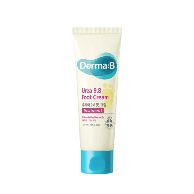 Urea 9.8 Foot Cream de Derma:B hidrata profundamente y repara la piel seca de los pies.