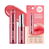 Wanna Shine Lipstick Cathy Doll tono Dear Coral 02. 
