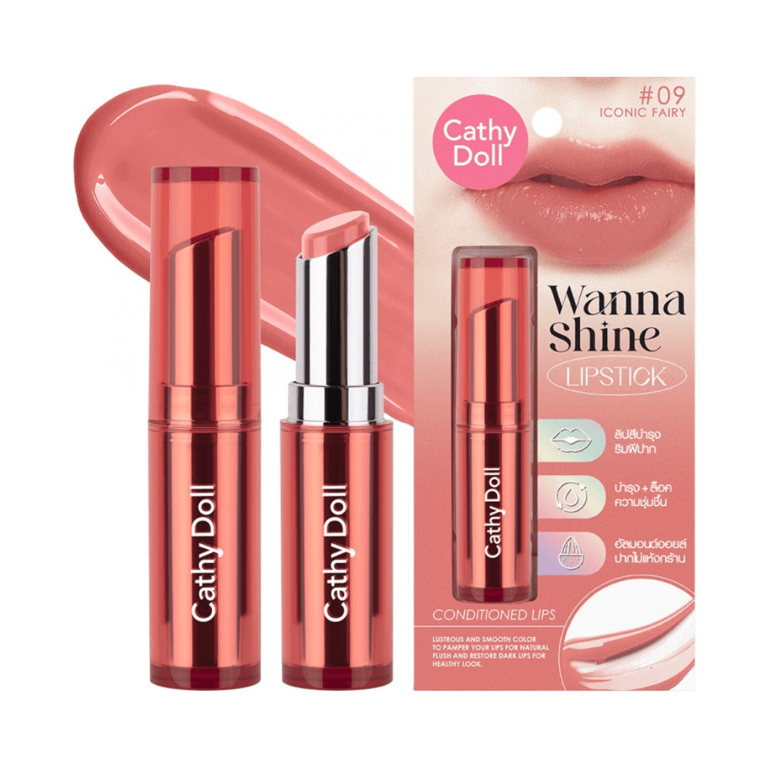 Wanna Shine Lipstick Cathy Doll tono Iconic Fairy 09.