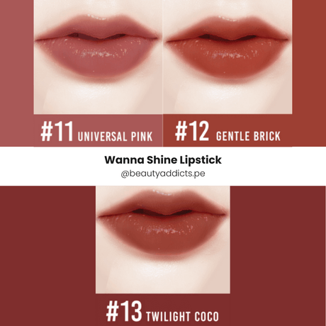 Wanna Shine Lipstick Cathy Doll nutre labios con acabado satinado.