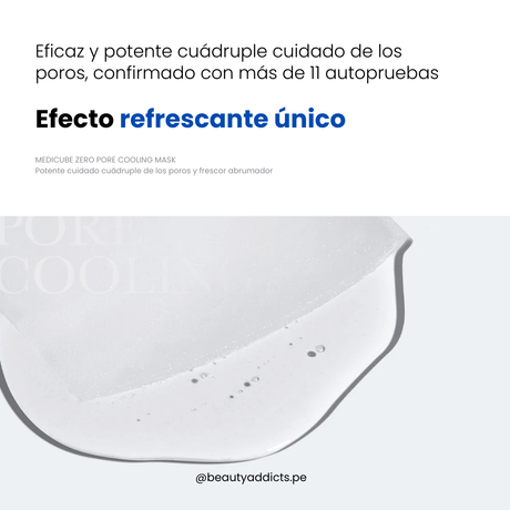 Medicube Zero Pore Cooling Mask que te brinda un efecto refrescante único en el rostro.