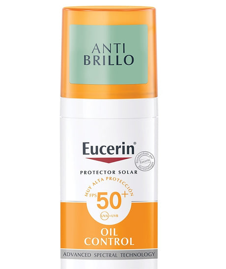 Protector Solar Oil Control Eucerin con efecto matificante para piel grasa.